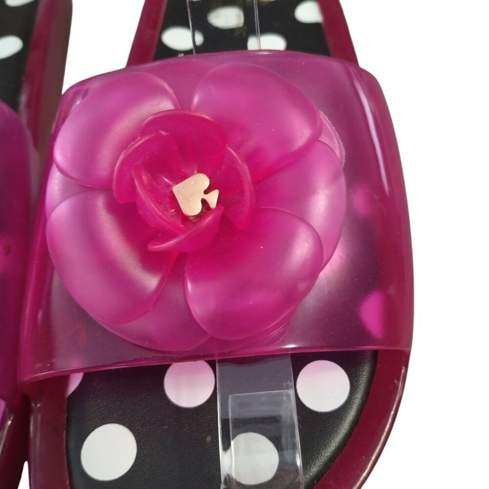 KATE SPADE New York Size 9 "SPLASH" Pink Flower Jelly Slip On Slides Sandals - Picture 5 of 6